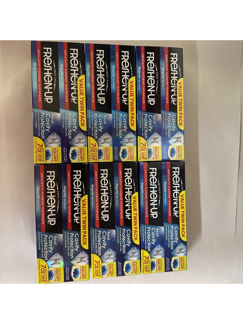 Freshen-Up Anticavity Fluoride Toothpaste Regular Mint 7oz Value Pack X6- 2028